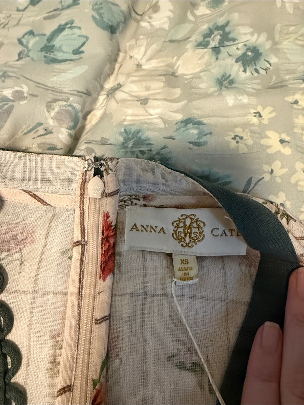 Anna Cate Octavia Dress- Vintage Stamp Print - Picture 3 of 6